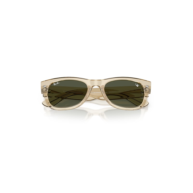 Ray Ban Ray-ban Star Wars™ – Grogu Mega Wayfarer Ii Sunglasses Beige Frame Green Lenses 55-21 In Brown