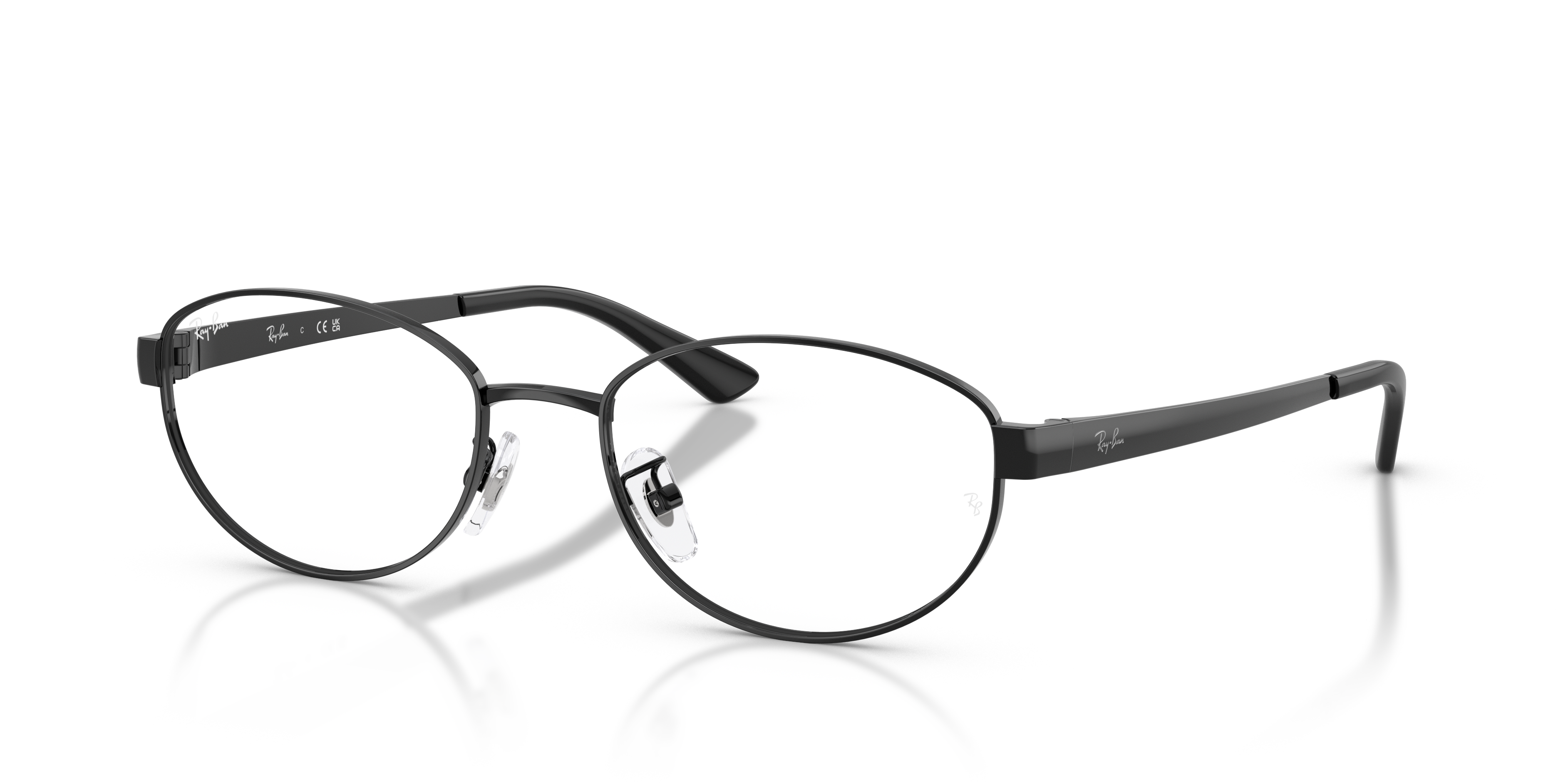 RB3774D OPTICS Polished Black Frame Clear Lenses 55-19