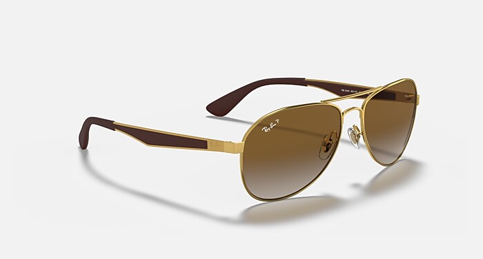 RB3549 Sunglasses in Arista Gold and Brown Polarized - RB3549 