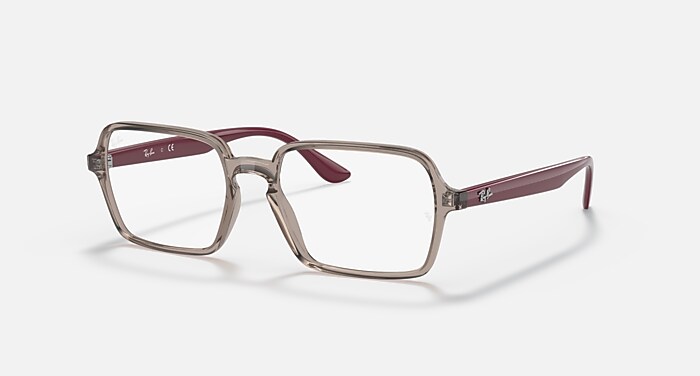 Ray-Ban Eyeglasses Unisex Rb7198 Optics Prescription - Bordeaux Frame Clear Lenses 53-17