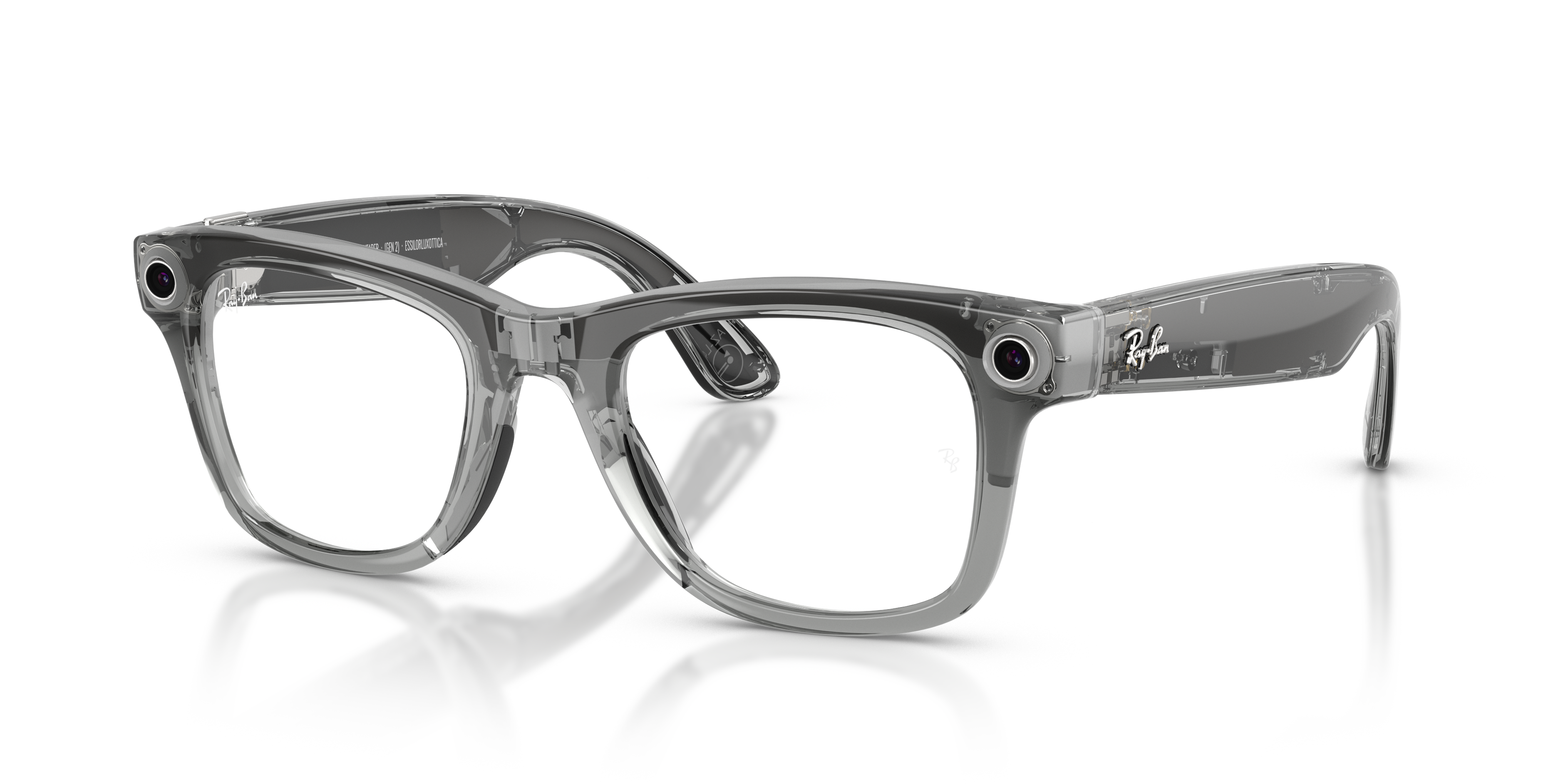 Ray-Ban| 第1世代 クリアグレー サングラス RAY-BAN META WAYFARER - GEN 2 Sunglasses in Transparent Grey and