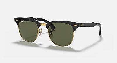 Ray-Ban Sunglasses Unisex Clubmaster Aluminum - Blue Frame Grey Lenses 51-21