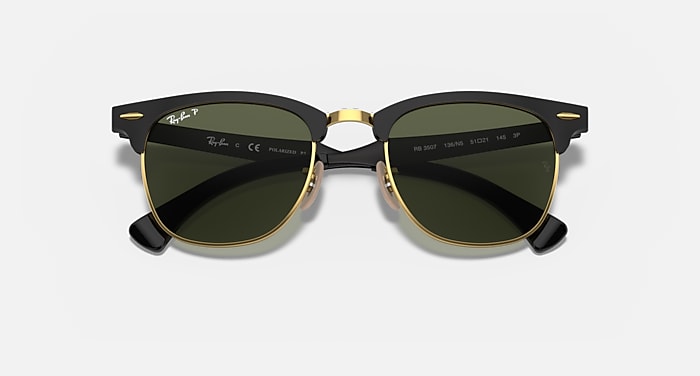 Ray-Ban Sunglasses Unisex Clubmaster Aluminum - Blue Frame Grey Lenses 51-21