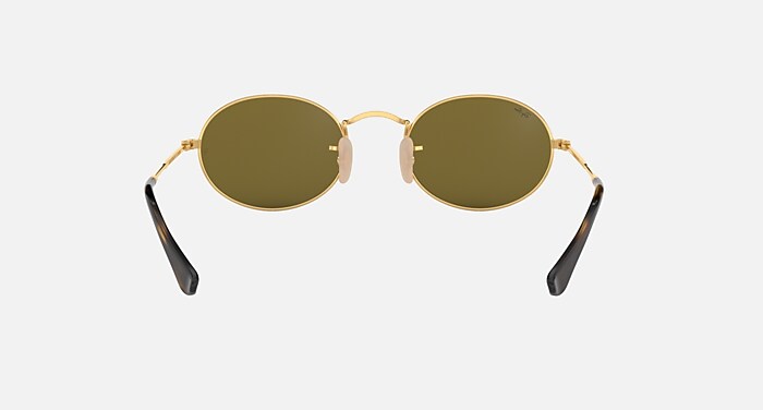 OVAL FLAT LENSES Sunglasses in Gold and Light Blue Gradient