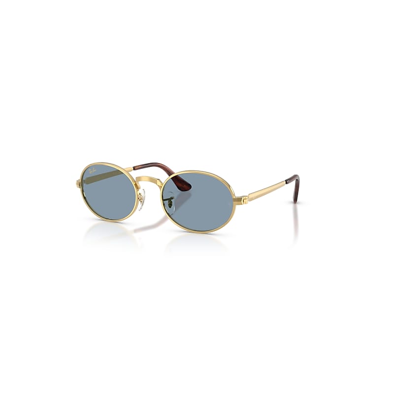 Ray-Ban Sunglasses   By A$Ap Rocky - Arista Gold Frame Blue Lenses 54-21, RB3931