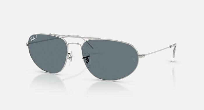 Ray-Ban Polarized Silver Frame Sunglasses with Dark Lenses Ray-Ban RBR0101S Aviator Reverse L (59 - 11) with Silver  main image 4