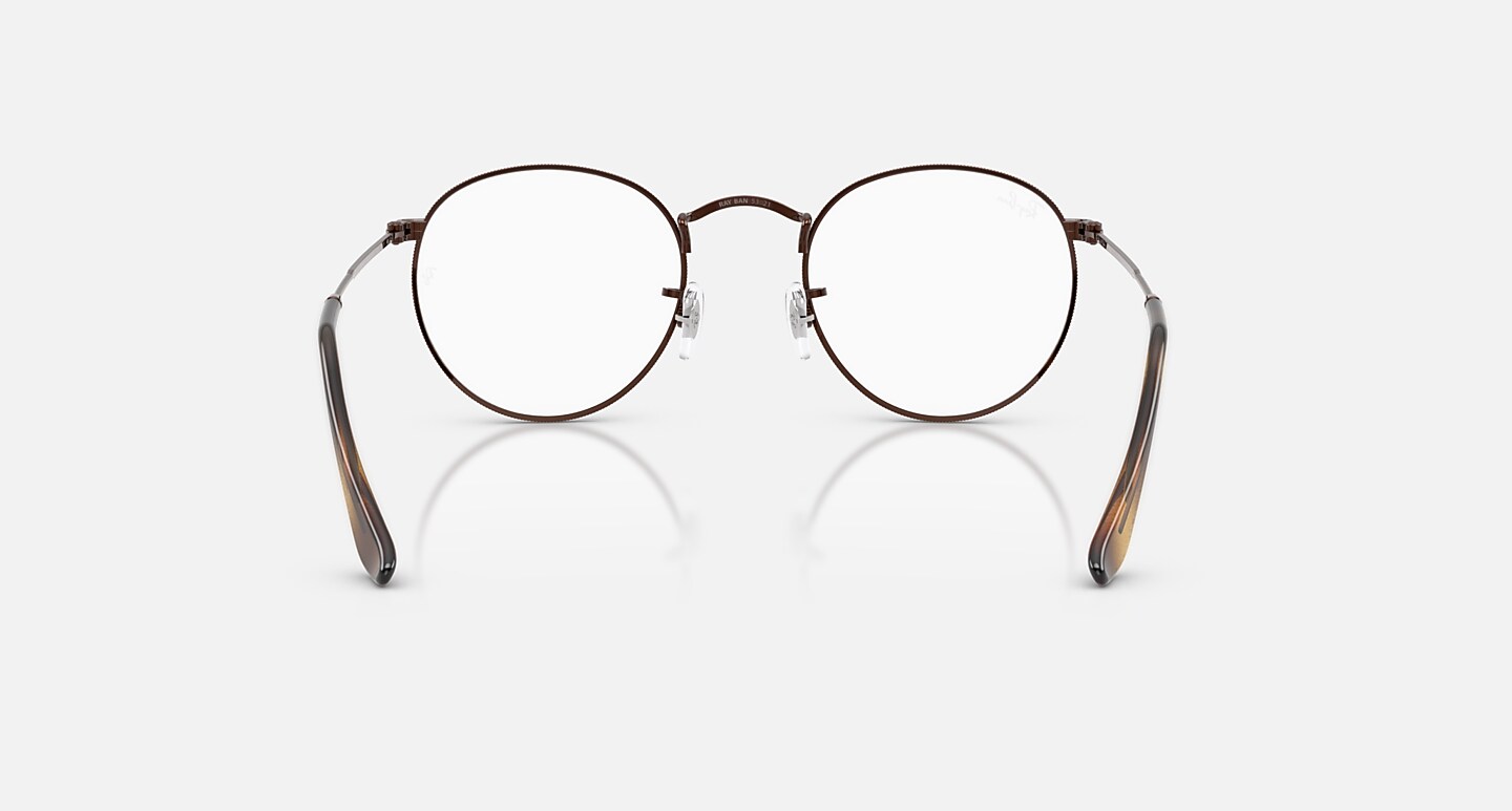 Ray-Ban Eyeglasses Unisex Round Optics Limited Prescription - Brown Frame Clear Lenses 50-21