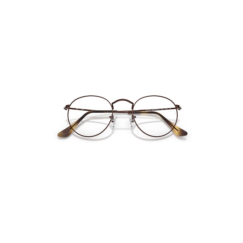 Ray Ban Round Optics Limited Eyeglasses Brown Frame Clear Lenses 50-21 In Brown
