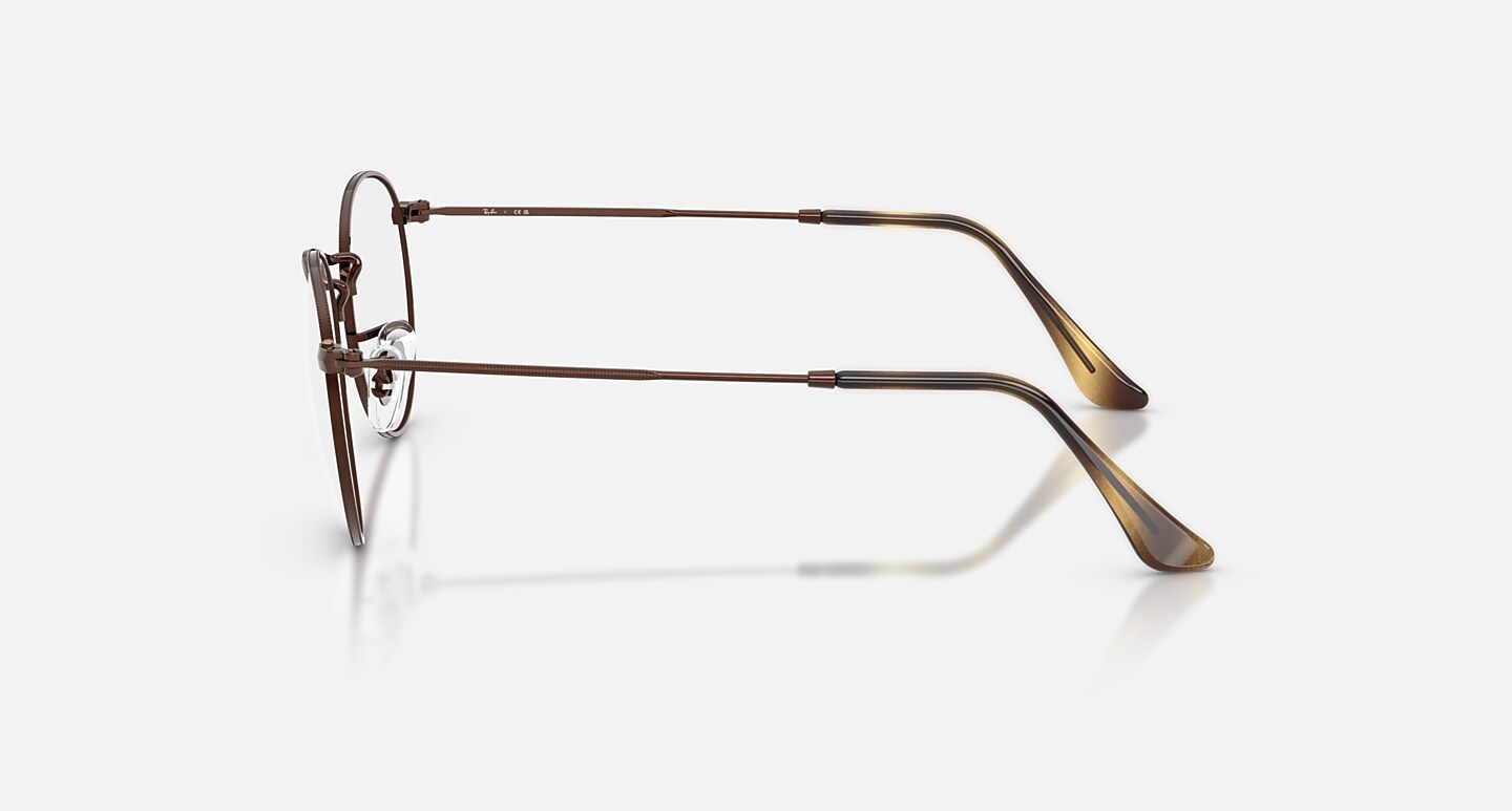 Ray-Ban Eyeglasses Unisex Round Optics Limited Prescription - Brown Frame Clear Lenses 50-21