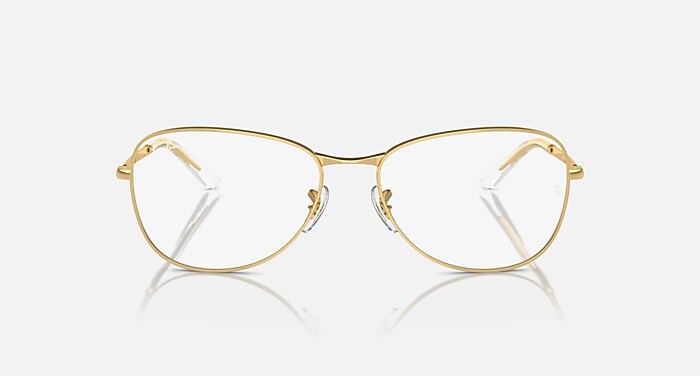 Ray-Ban Eyeglasses Unisex Rb3733v Optics Prescription - Arista Gold Frame Clear Lenses 54-17 Polarized