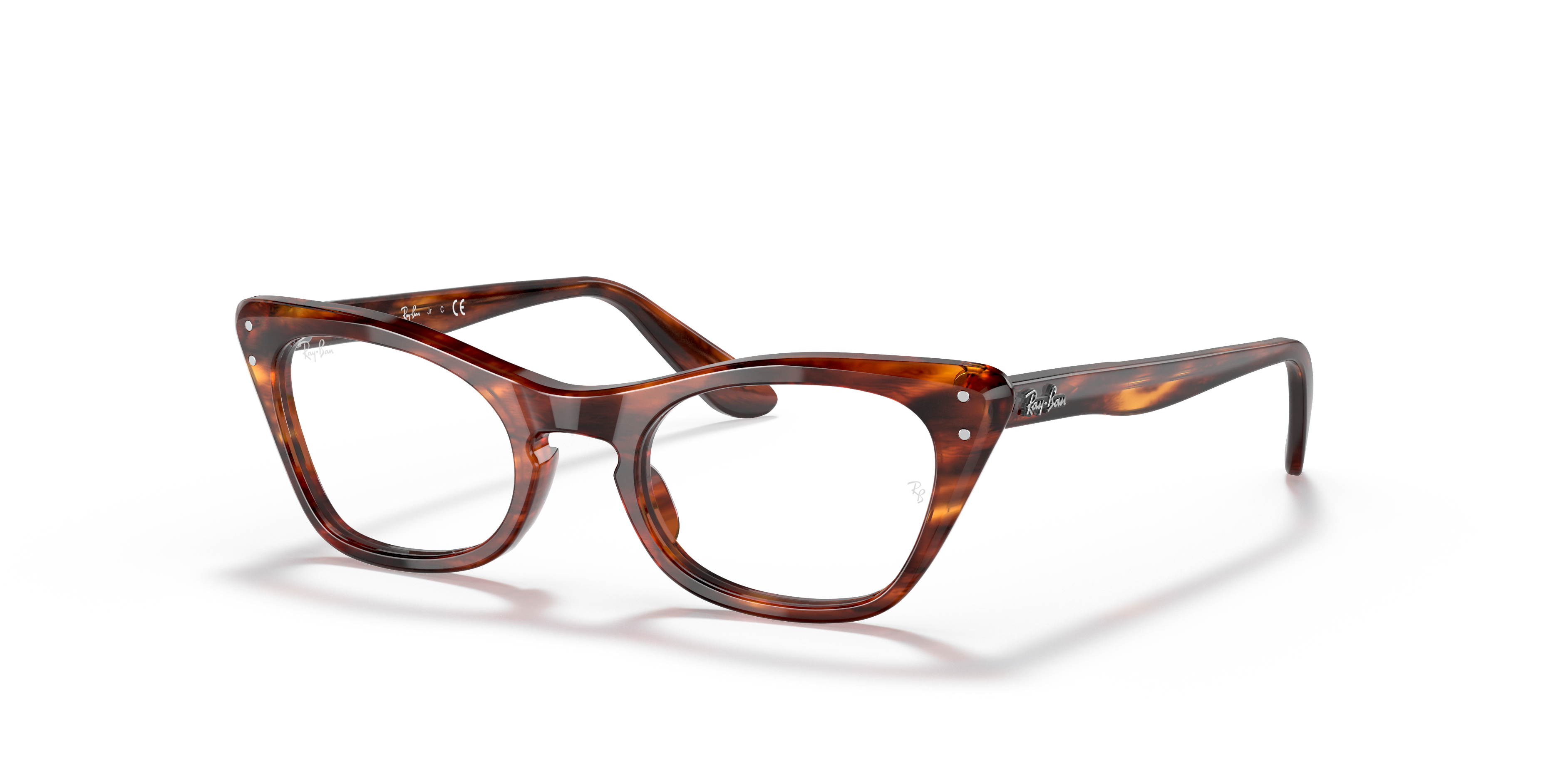 MISS BURBANK OPTICS KIDS Polished Striped Havana Frame Clear Lenses 41-18