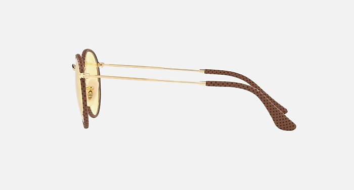 ROUND CRAFT Sunglasses in Light Brown and Yellow Ambermatic