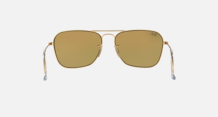 Ray Ban RB3136 Caravan Gold Metal Frame Aviator Unisex Sunglasses Ray-Ban RB3136 001/51 Caravan Gold Frame Gradiant Brown  main image 4