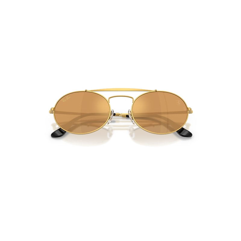 Ray Ban Rb3775m Scuderia Ferrari Collection Sunglasses Legend Gold Frame Brown Lenses 54-20 In Gold