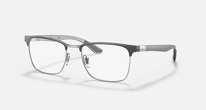 Ray-Ban Eyeglasses Unisex Rb8421 Optics Prescription - Grey Frame Clear Lenses 54-19 Polarized