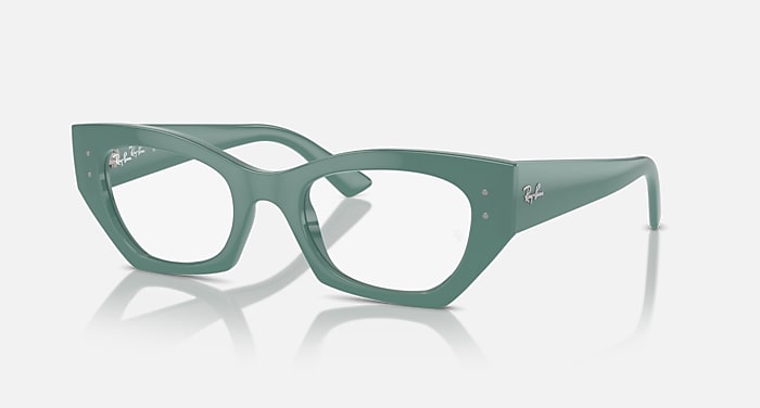 Ray-Ban Eyeglasses Unisex Zena Optics Bio-based Prescription - Algae Green Frame Clear Lenses 52-22 Polarized