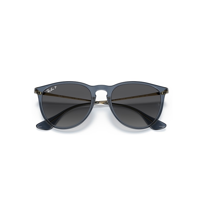 Ray-Ban Erika Classic Sunglasses Transparent Blue Frame Grey Lenses Polarized 54-18