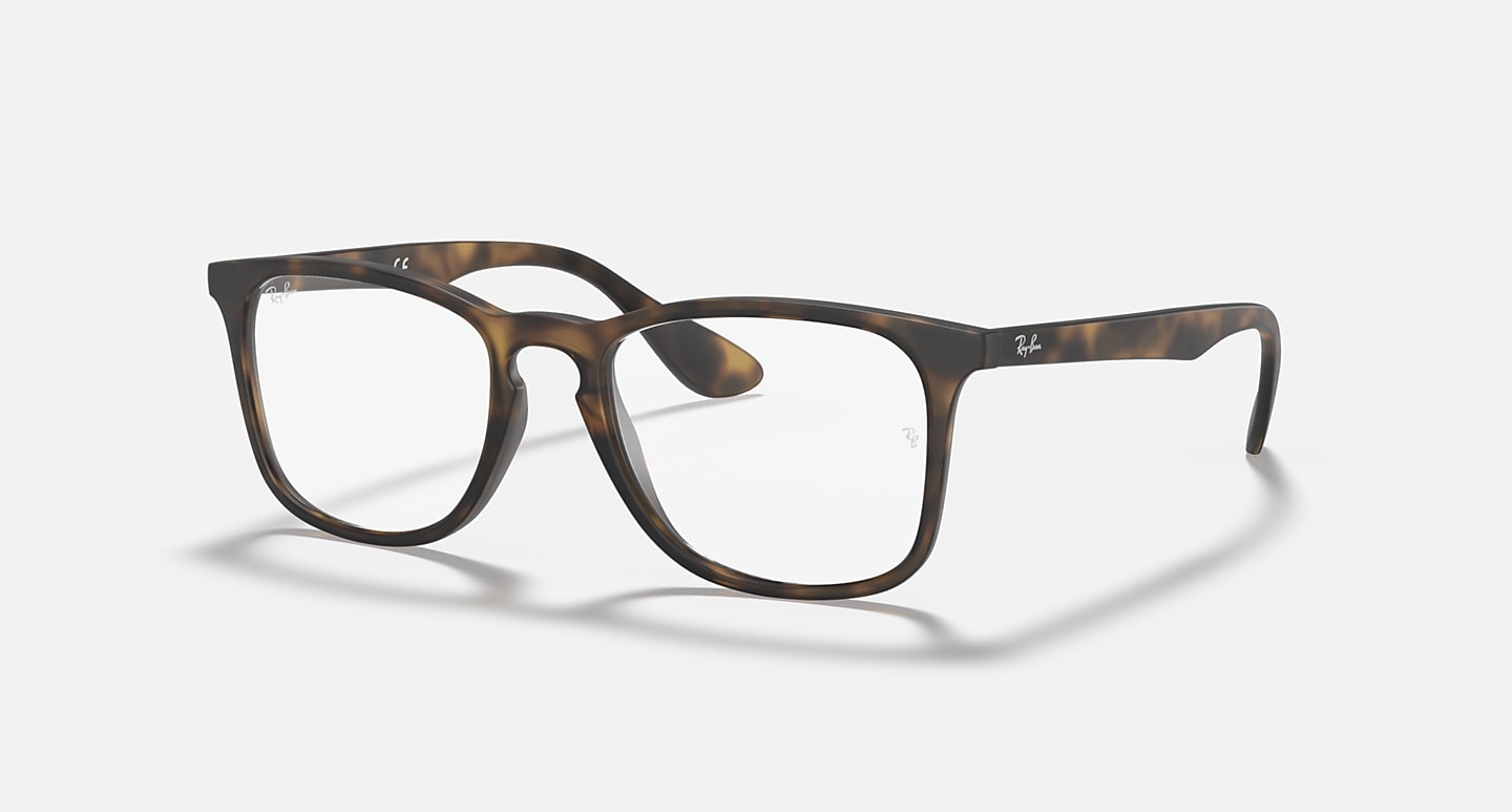 Ray-Ban Eyeglasses Unisex Rb7074 Optics Prescription - Black Frame Clear Lenses Polarized 52-18