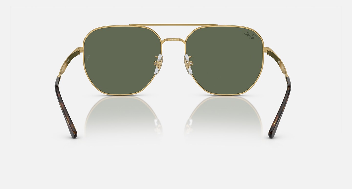Ray-Ban Sunglasses Unisex Rb3724d - Arista Gold Frame Green Lenses 59-18