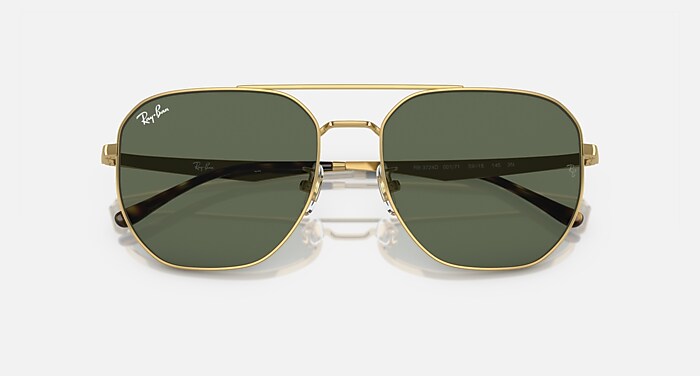 Ray-Ban Sunglasses Unisex Rb3724d - Arista Gold Frame Green Lenses 59-18