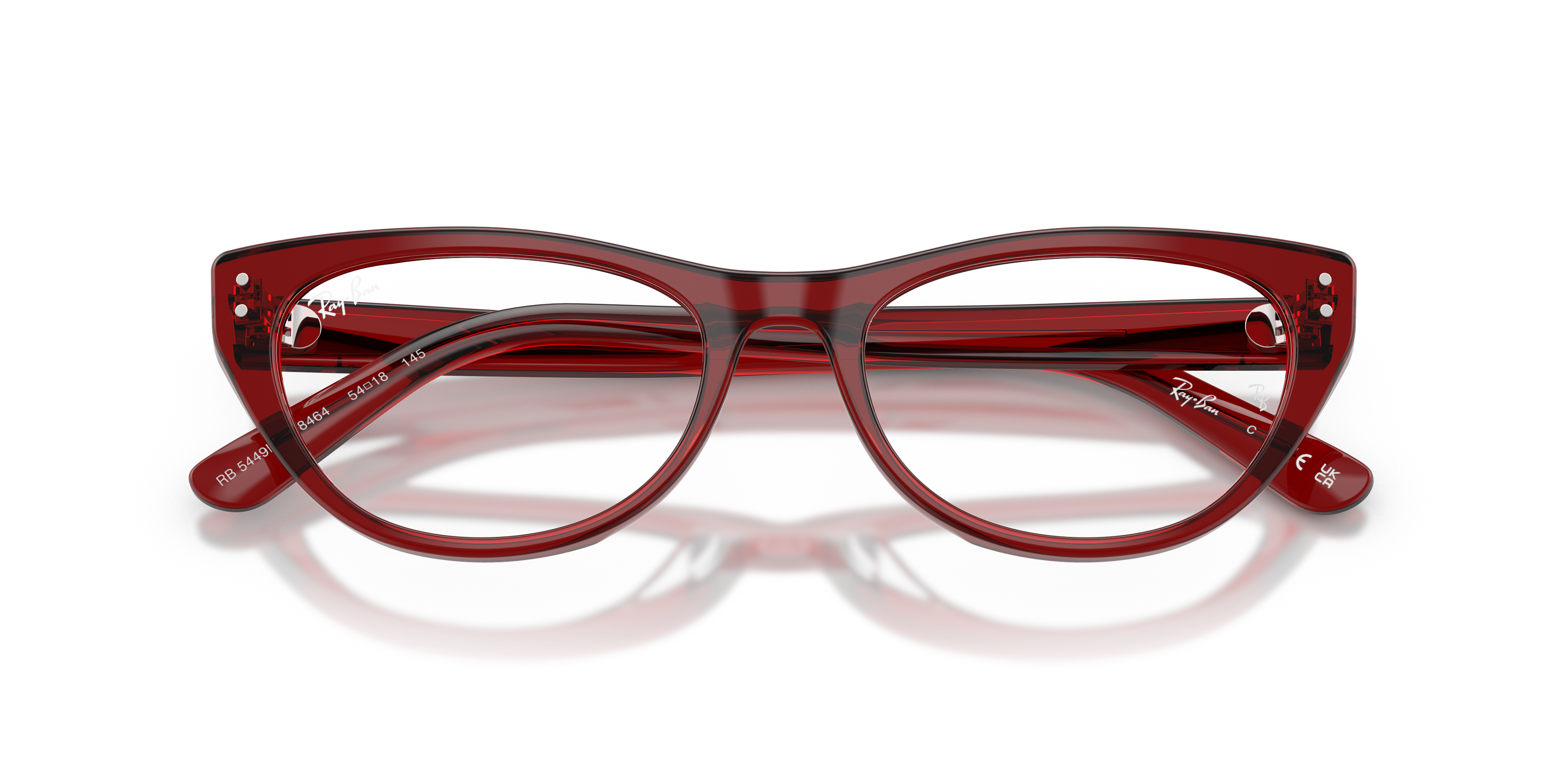 Ray-Ban Rb5449d Optics Eyeglasses Transparent Bordeaux Frame Clear Lenses Polarized 54-18 210$