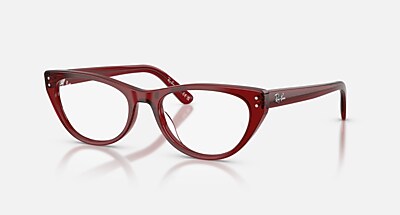 Ray Banのサングラス RB5449D OPTICS Eyeglasses with Transparent Bordeaux Frame