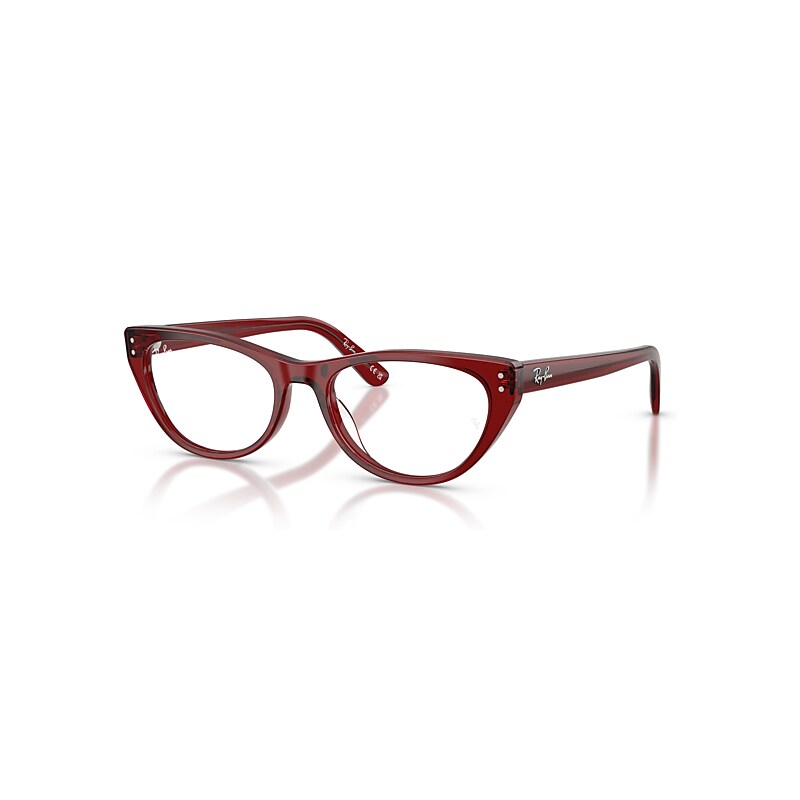 Ray-Ban Eyeglasses Women's  Optics - Transparent Bordeaux Frame Clear Lenses Polarized 54-18, RB5449D