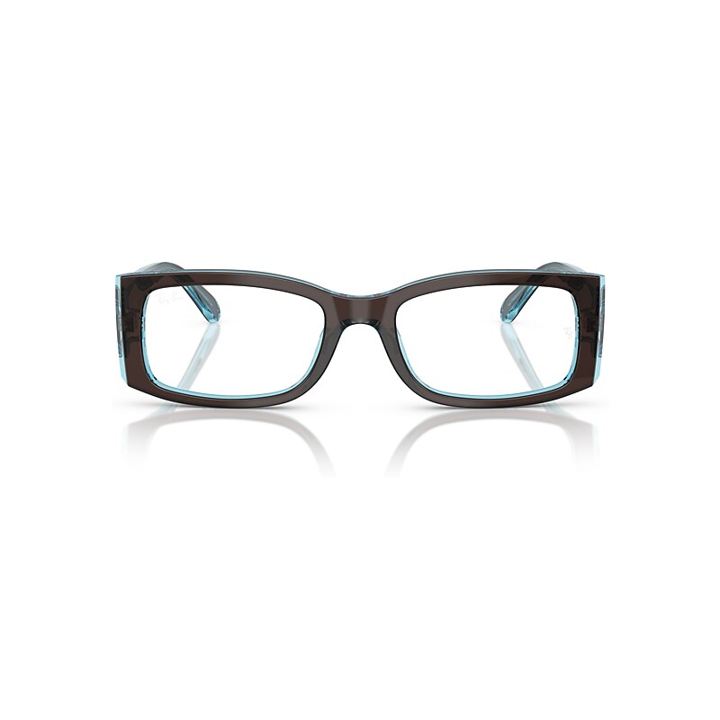 Ray Ban Miriam Optics Eyeglasses Brown On Transparent Blue Frame Clear Lenses Polarized 52-19 In Brown On Transparent Blue