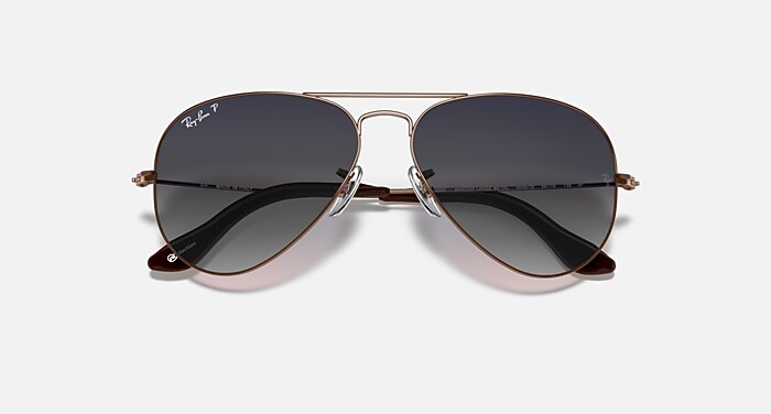 AVIATOR @COLLECTION Sunglasses in Copper and Polarized Blue/Grey