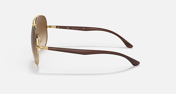 Ray-Ban RB 3675 Gold Aviator Sunglasses Brown Gradient 58-14-135 RAY-BAN UNISEX SUNGLASSES RB 3675 BROWN GRADIENT AVIATOR  main image 2