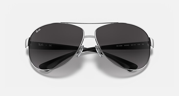 RB3386 Sunglasses in Silver and Light Grey Gradient Dark Grey 
