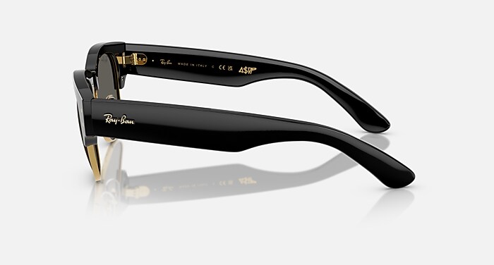 Ray-Ban A$AP Rocky Sunglasses Unisex Mega Clubmaster Blacked Out Collection - Black Frame Grey Lenses 53-21