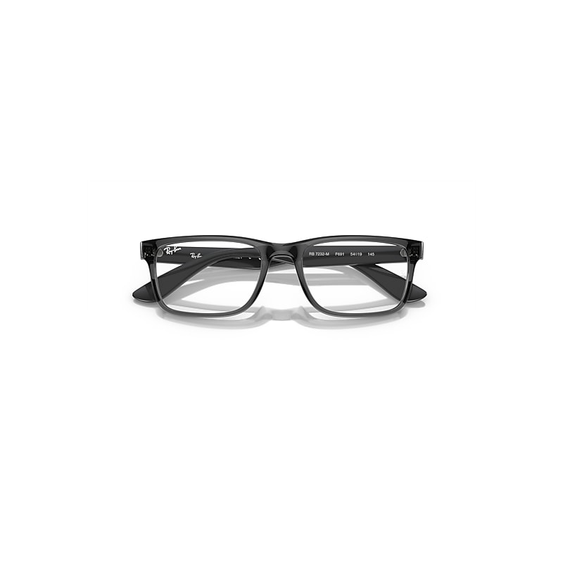 Ray-Ban Rb7232m Optics Scuderia Ferrari Collection Eyeglasses Grey Frame Clear Lenses Polarized 54-19