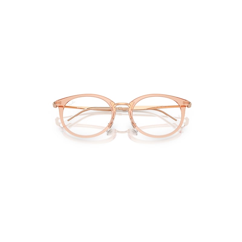 Ray Ban Rb7255 Optics Eyeglasses Rosegold Frame Clear Lenses Polarized 53-20 In Rosegold