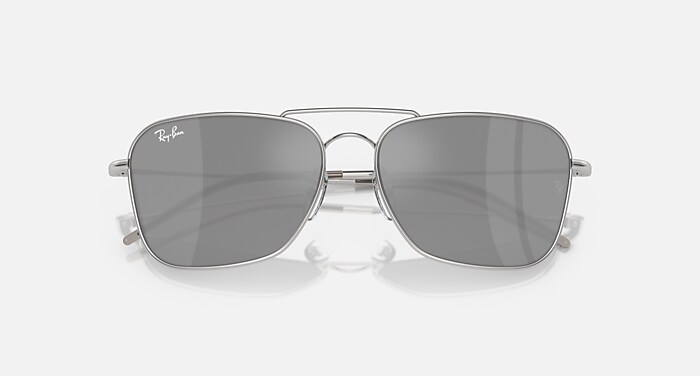 Ray-Ban Sunglasses Unisex Caravan Reverse - Silver Frame Silver Lenses 58-15