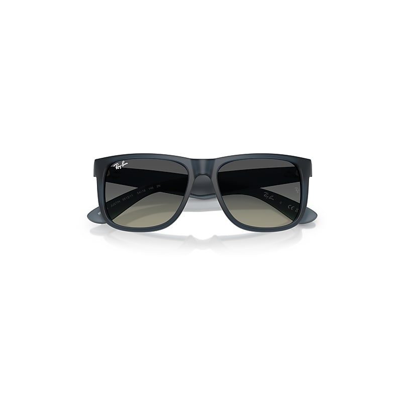 Ray-Ban Justin Rubber Blue Frame Grey Gradient  RB4165 6813/ 11  54 Sunglasses Ray-Ban Justin RB4165 6813/11 55-16 Rubber Blue  main image 4