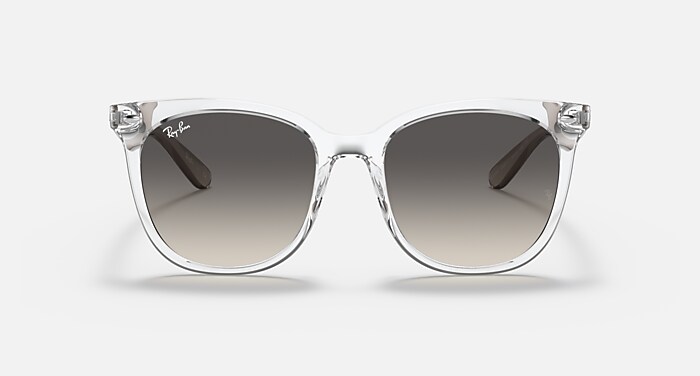 Ray-Ban Sunglasses Unisex Rb4379d - Transparent Grey Frame Grey Lenses 55-19