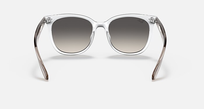 Ray-Ban Sunglasses Unisex Rb4379d - Transparent Grey Frame Grey Lenses 55-19