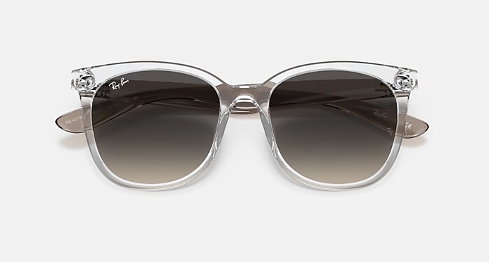 Ray-Ban Sunglasses Unisex Rb4379d - Transparent Grey Frame Grey Lenses 55-19