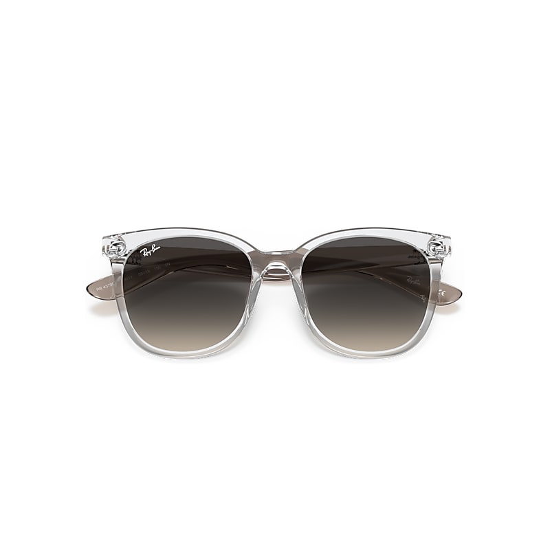 Ray Ban Rb4379d Sunglasses Transparent Grey Frame Grey Lenses 55-19 In Transparent Grey