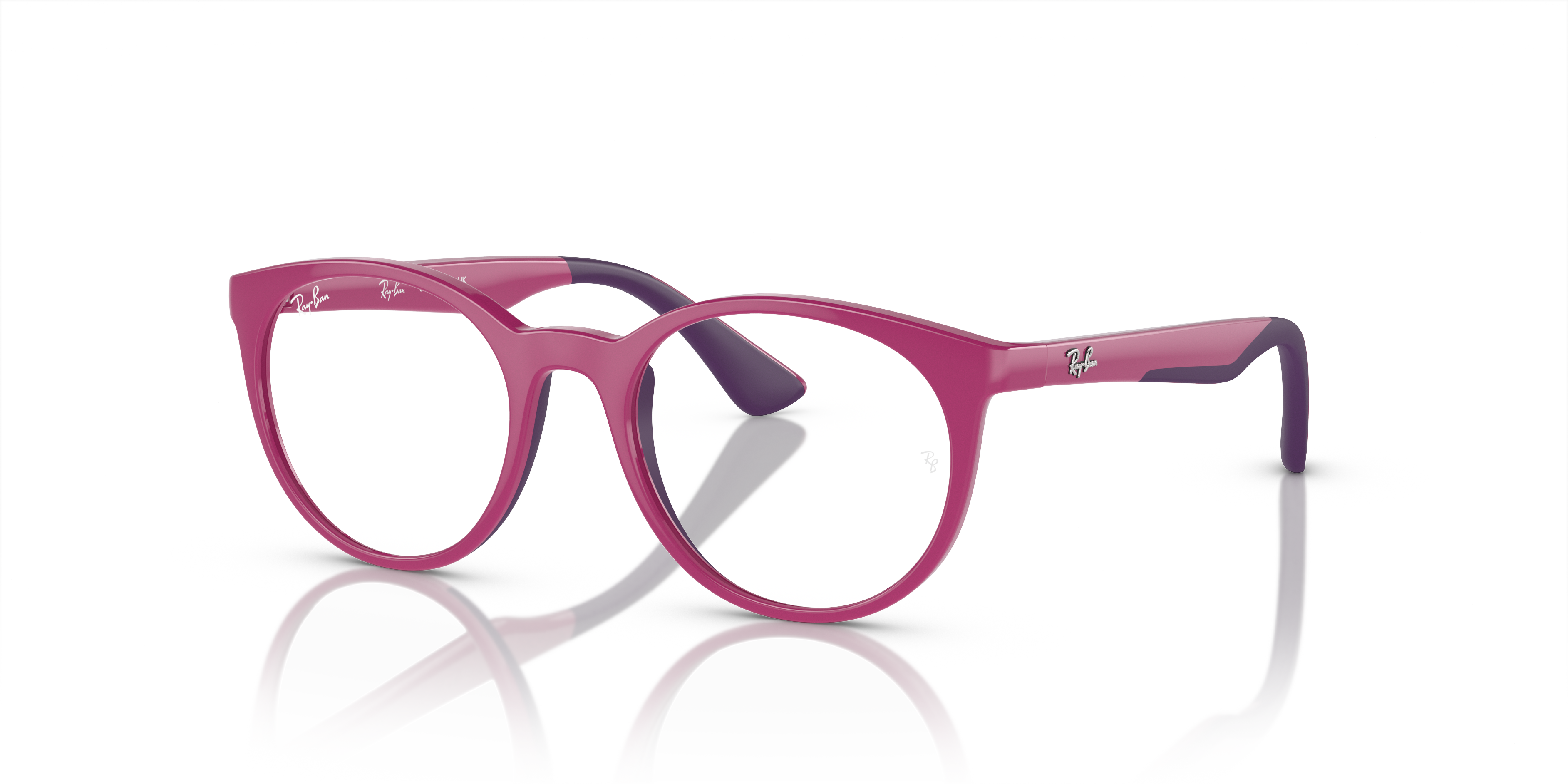 RB1628 OPTICS KIDS BIO-BASED Polished Fuchsia On Violet Frame Clear Lenses 46-17