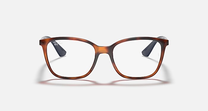 Ray-Ban Eyeglasses Unisex Rb7066 Optics Prescription - Dark Brown Frame Clear Lenses 52-17 Polarized
