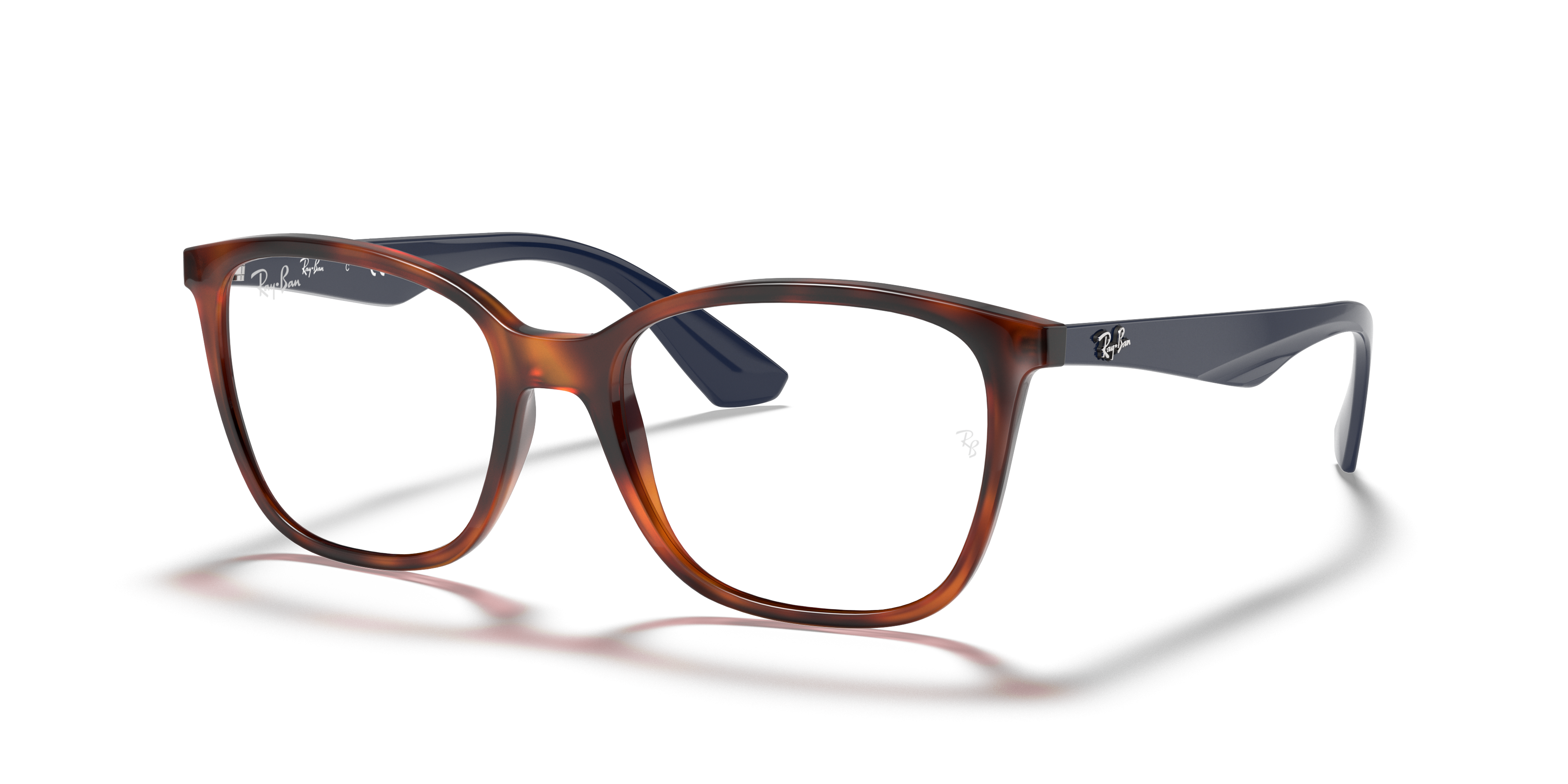 RB7066 OPTICS Polished Light Havana Frame Clear Lenses 52-17