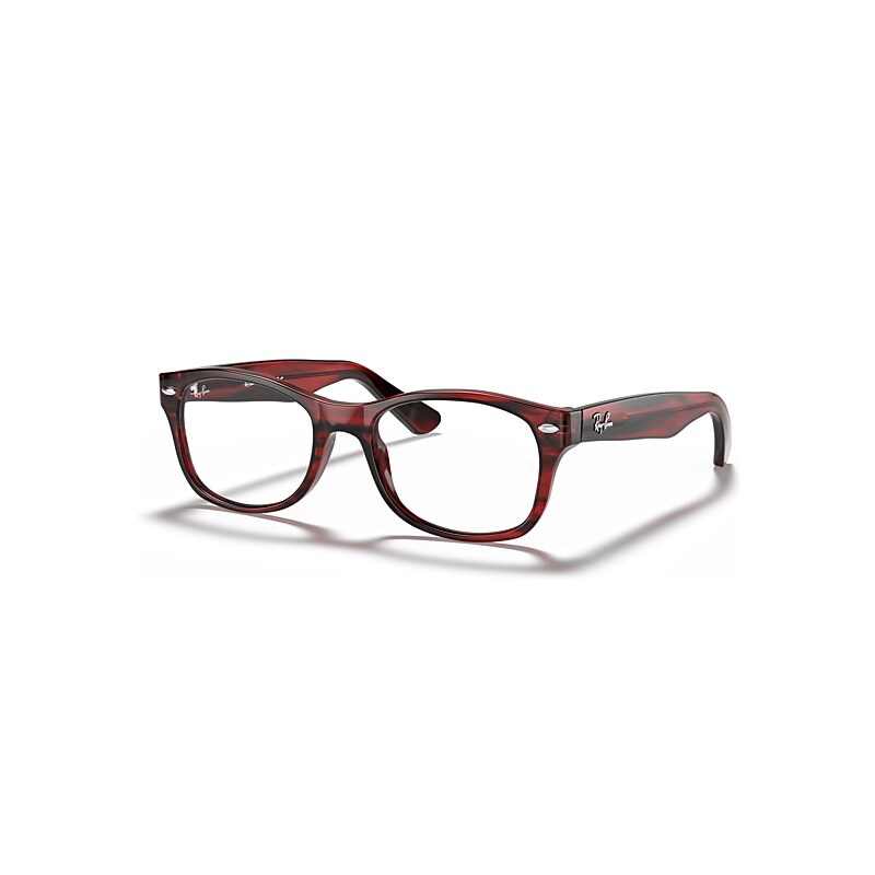Ray-Ban Eyeglasses Children Rb1528 Optics Kids - Striped Red Frame Clear Lenses Polarized 48-16