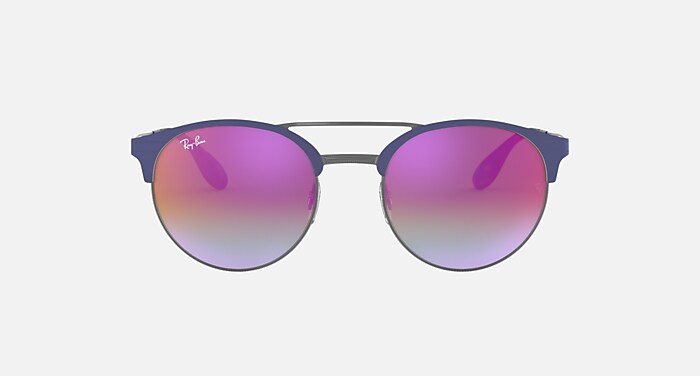 Ray-Ban RB3545 Violet Gradient Round Sunglasses (size 51-20) | Full Set RB3545 Sunglasses in Blue and Violet Gradient Mirror  main image 3