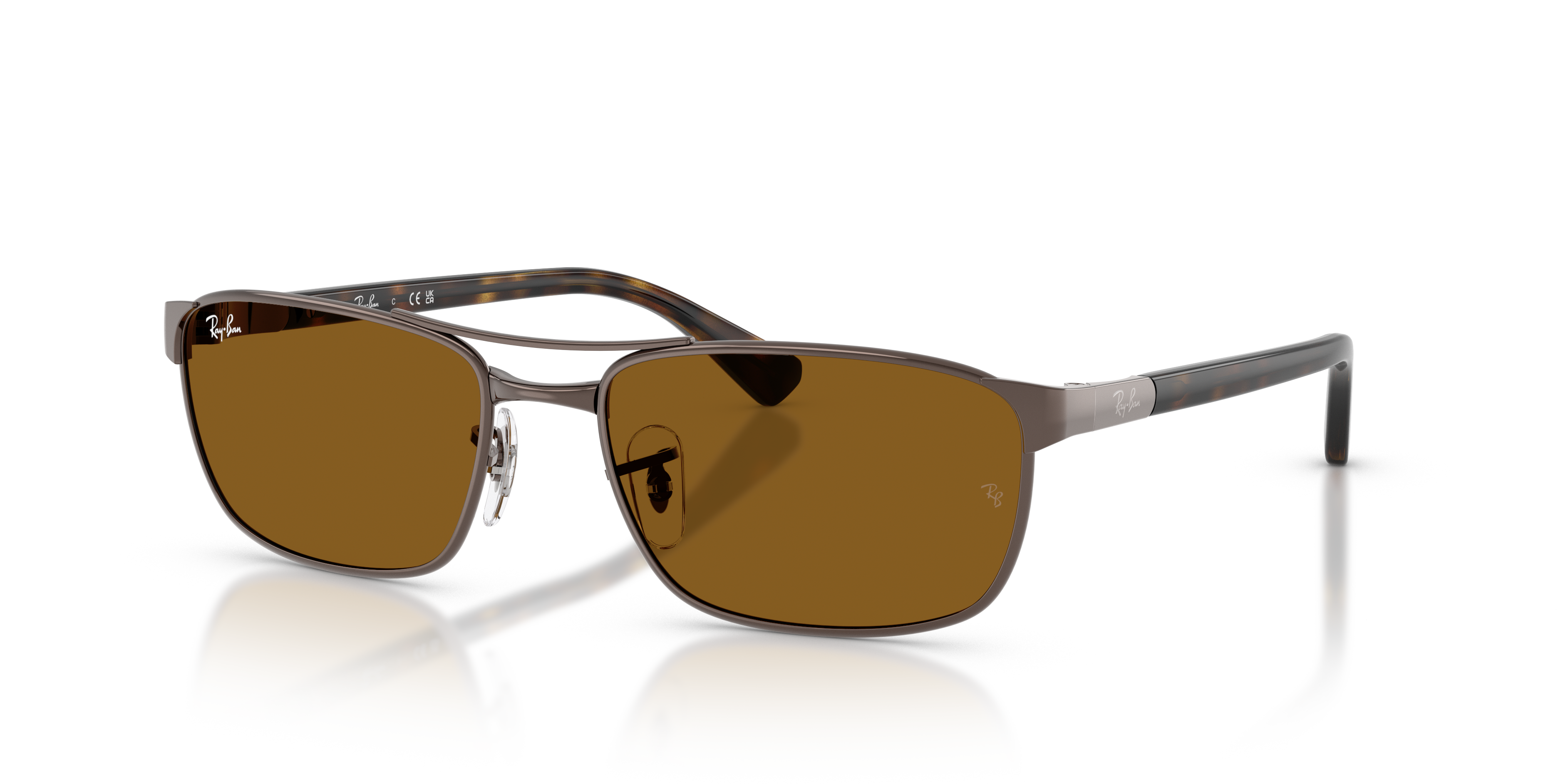 RB3778 Polished Copper Frame Brown Lenses 57-18