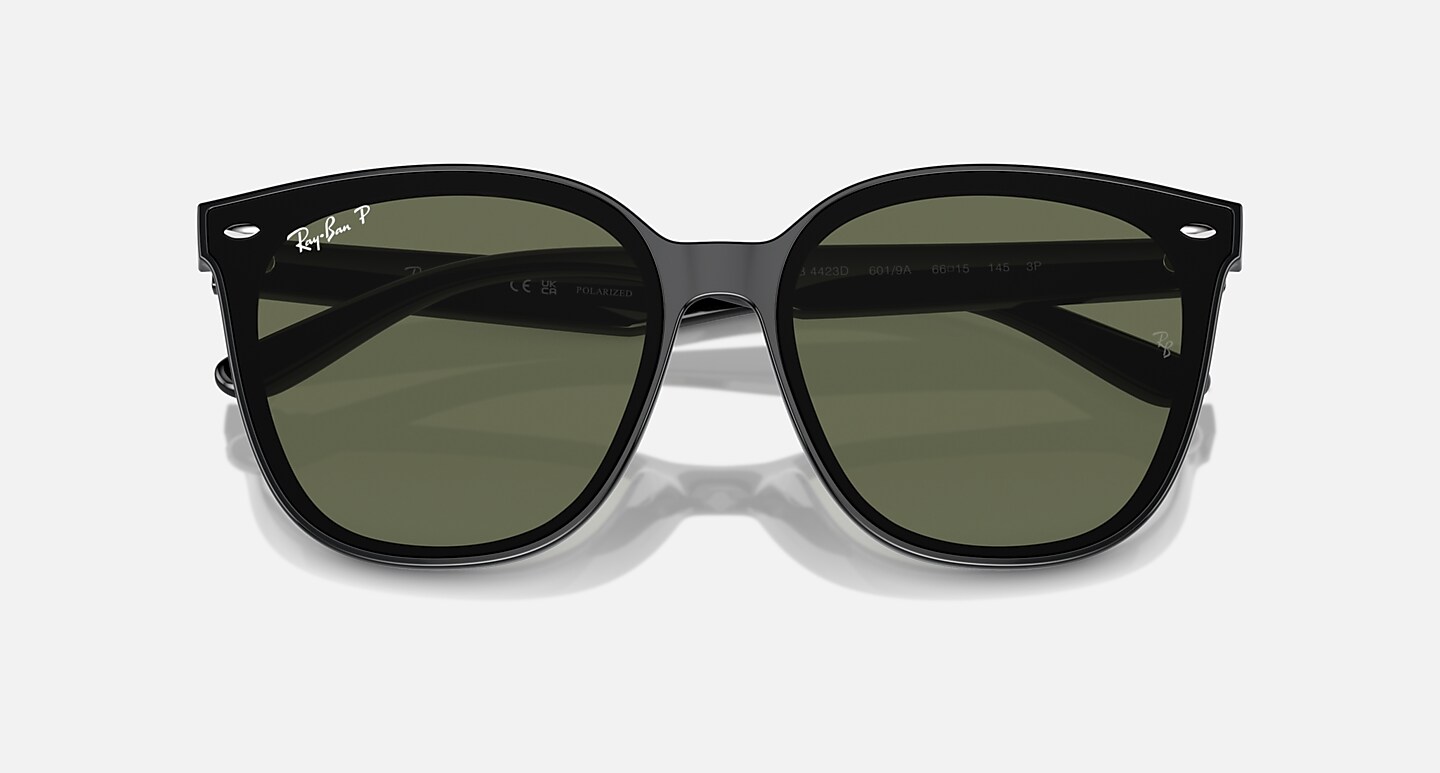 Ray-Ban Sunglasses Unisex Rb4423d - Black Frame Green Lenses 66-15 Polarized