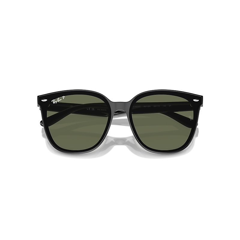 Ray Ban Rb4423d Sunglasses Black Frame Green Lenses Polarized 66-15 In Black