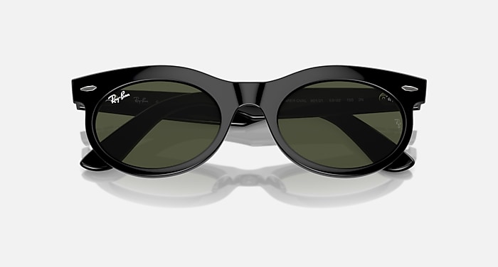 Ray-Ban Sunglasses Unisex Wayfarer Oval - Havana Frame Blue Lenses 50-22