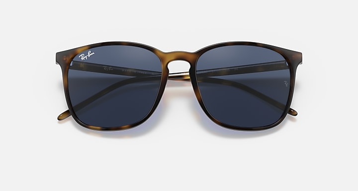 Ray-Ban Sunglasses Unisex Rb4387 - Havana Frame Blue Lenses 56-18